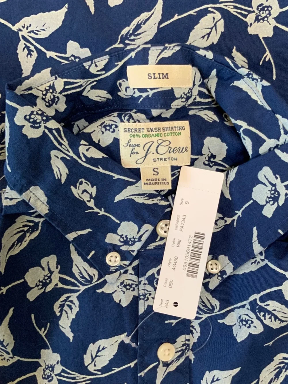 J. Crew Slim Stretch Secret Wash Button Down Shirt Bell Flowers Print
